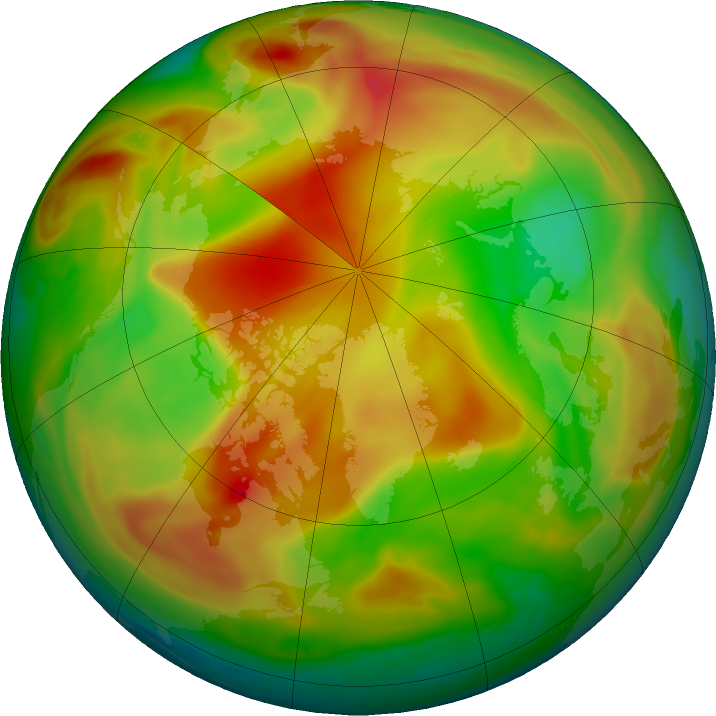 Arctic ozone map for 20 April 2021
